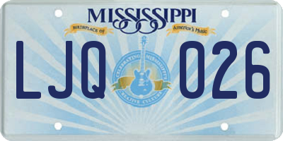 MS license plate LJQ026