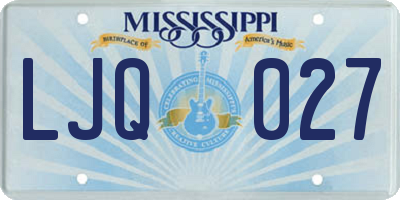 MS license plate LJQ027