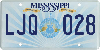 MS license plate LJQ028