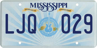 MS license plate LJQ029