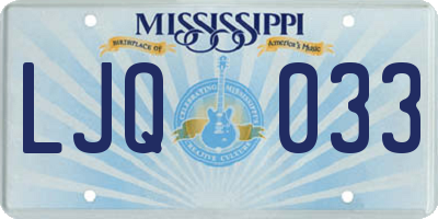 MS license plate LJQ033