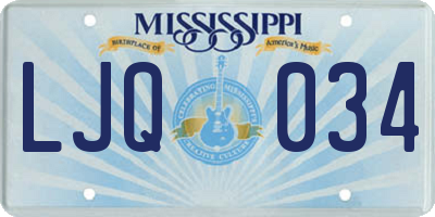 MS license plate LJQ034