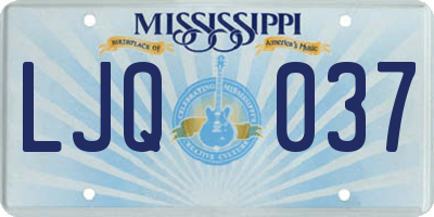 MS license plate LJQ037