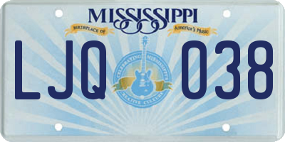 MS license plate LJQ038