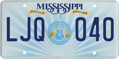 MS license plate LJQ040