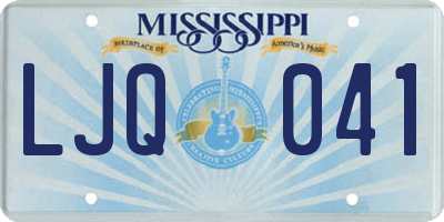 MS license plate LJQ041