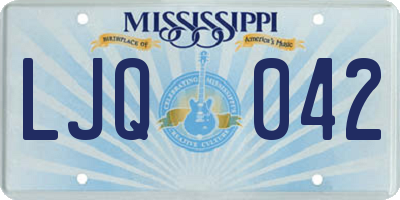 MS license plate LJQ042