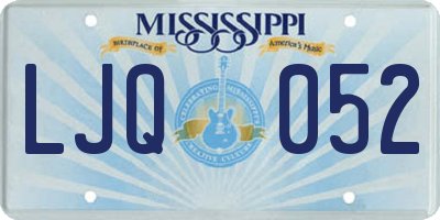 MS license plate LJQ052