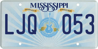 MS license plate LJQ053