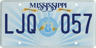 MS license plate LJQ057