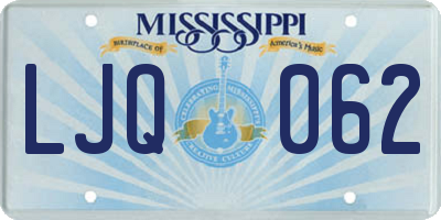 MS license plate LJQ062