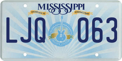 MS license plate LJQ063