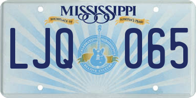 MS license plate LJQ065