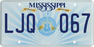 MS license plate LJQ067
