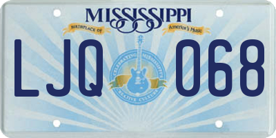 MS license plate LJQ068