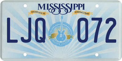 MS license plate LJQ072
