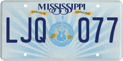 MS license plate LJQ077