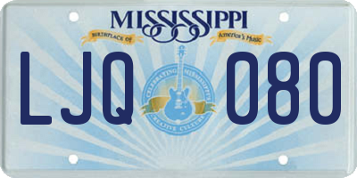MS license plate LJQ080