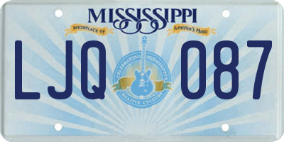 MS license plate LJQ087