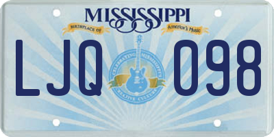 MS license plate LJQ098