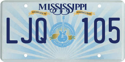 MS license plate LJQ105