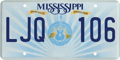 MS license plate LJQ106