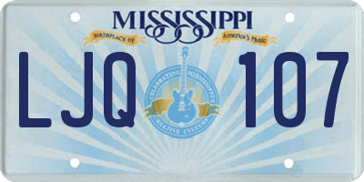 MS license plate LJQ107