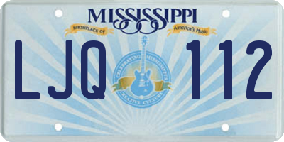 MS license plate LJQ112