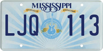 MS license plate LJQ113