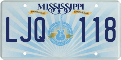 MS license plate LJQ118