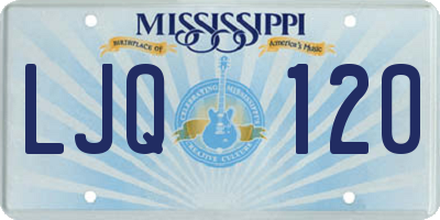 MS license plate LJQ120