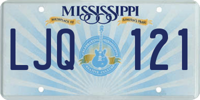 MS license plate LJQ121