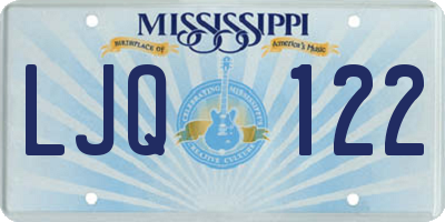 MS license plate LJQ122