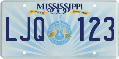 MS license plate LJQ123