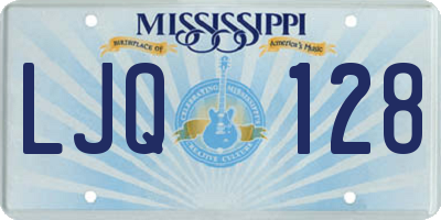 MS license plate LJQ128