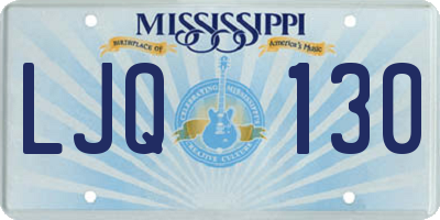 MS license plate LJQ130