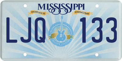 MS license plate LJQ133