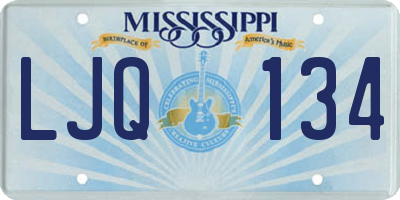 MS license plate LJQ134