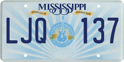 MS license plate LJQ137