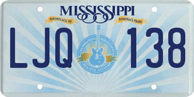 MS license plate LJQ138