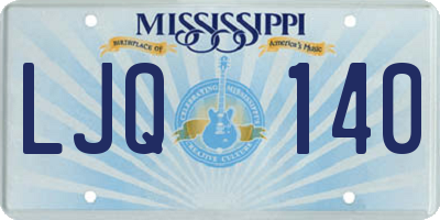 MS license plate LJQ140