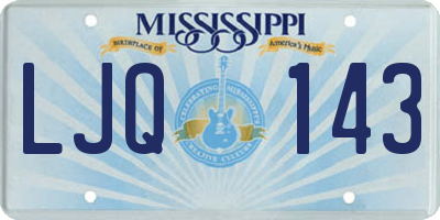 MS license plate LJQ143