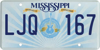 MS license plate LJQ167
