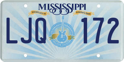 MS license plate LJQ172
