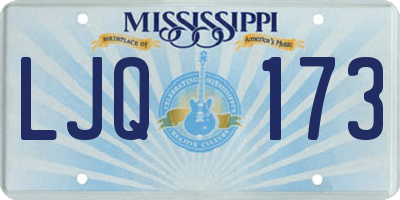 MS license plate LJQ173