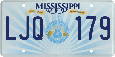 MS license plate LJQ179