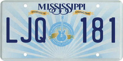 MS license plate LJQ181