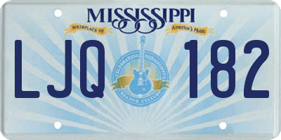 MS license plate LJQ182
