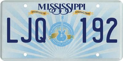 MS license plate LJQ192