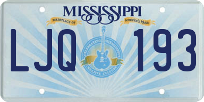 MS license plate LJQ193